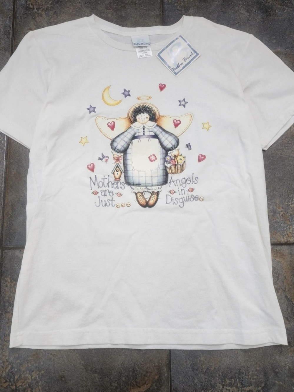 Vintage 90s Bobbie Brooks Medium Mothers Are Angels in Disguise T Shirt NWT